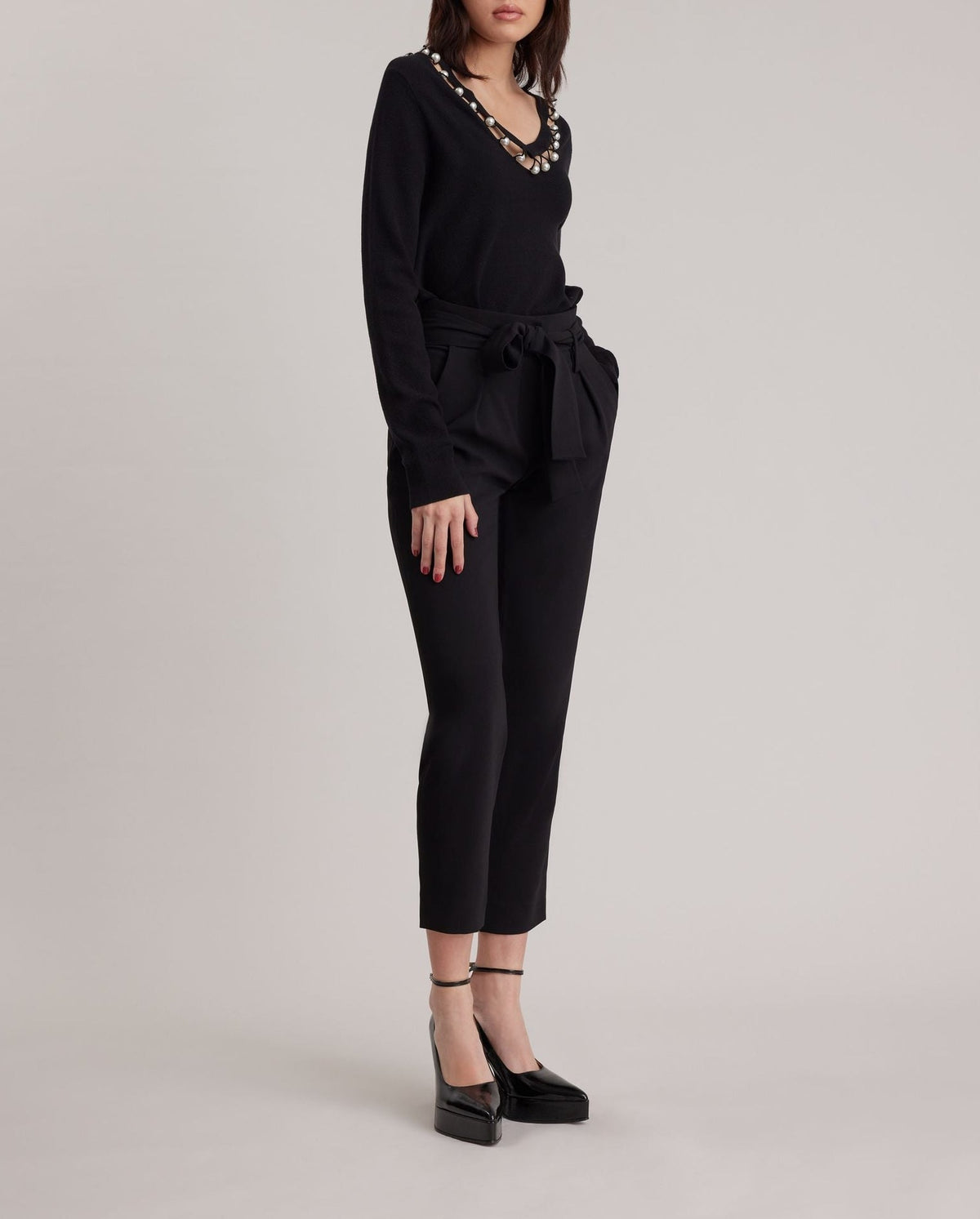 Pull Mayari en maille gauffrée - Black