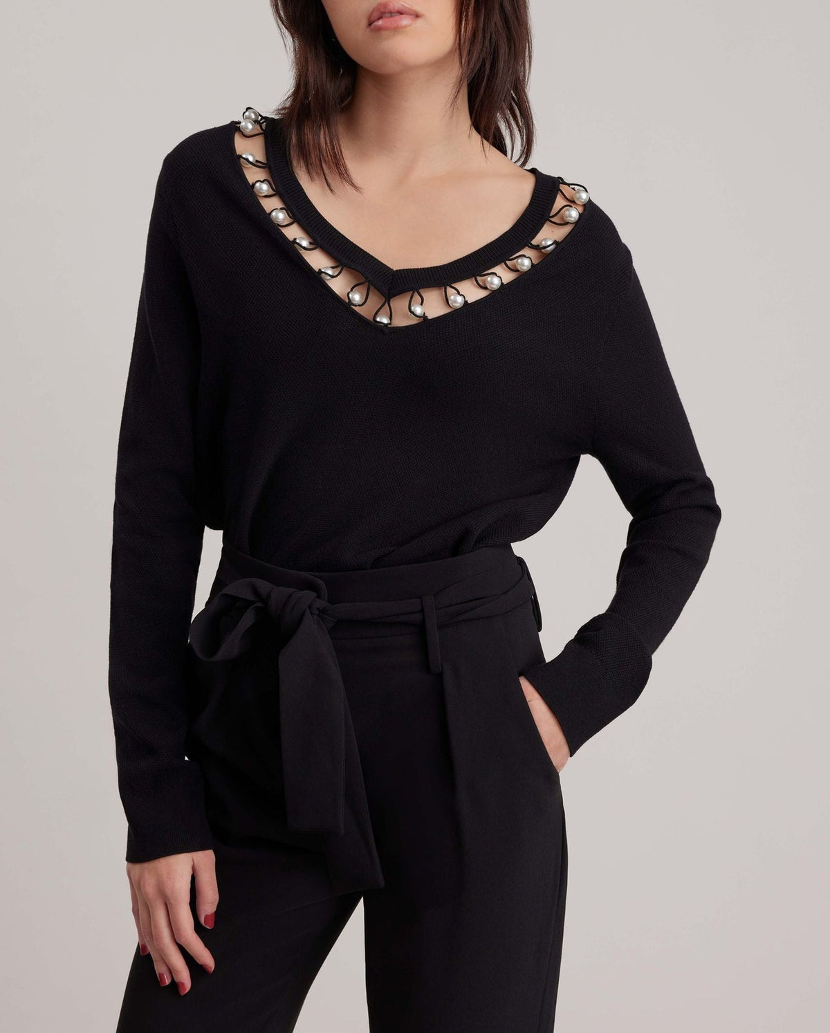 Pull Mayari en maille gauffrée - Black
