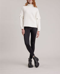 Top en maille Koffi à col fantaisie - Moon White