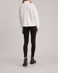 Top en maille Koffi à col fantaisie - Moon White