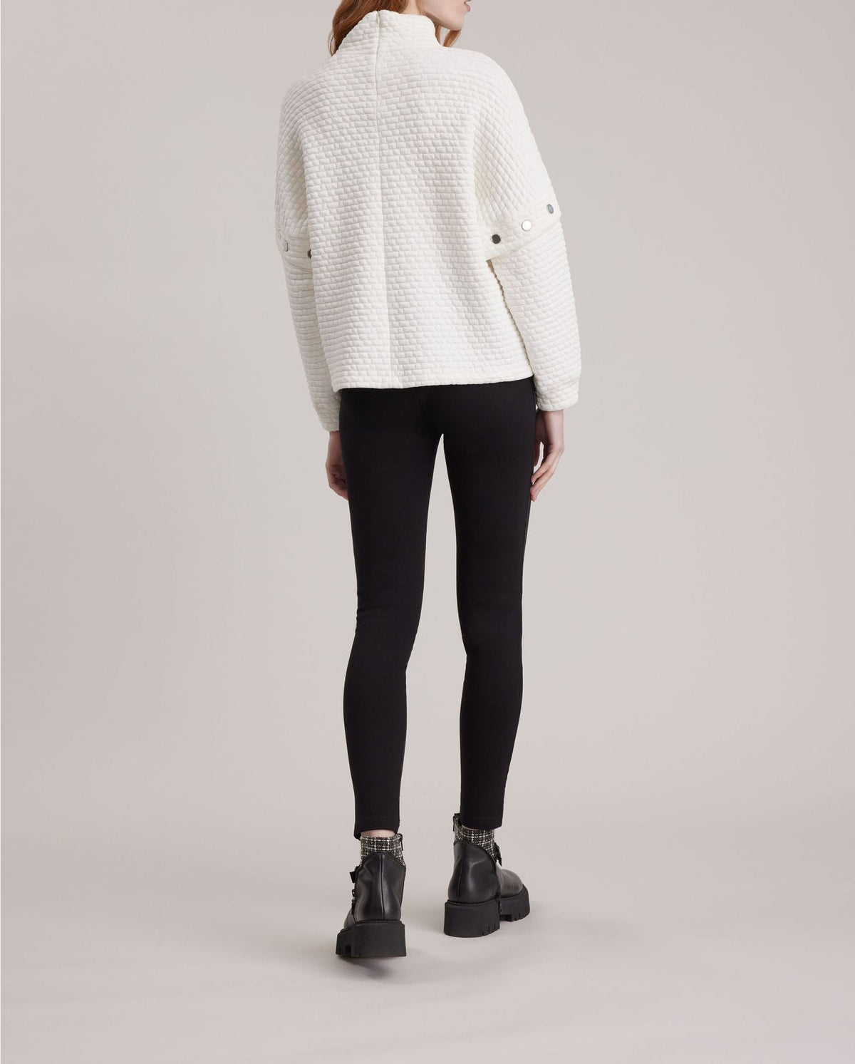 Top en maille Koffi à col fantaisie - Moon White