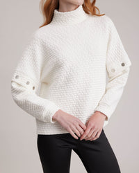 Top en maille Koffi à col fantaisie - Moon White