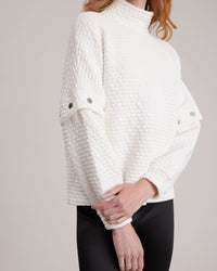 Top en maille Koffi à col fantaisie - Moon White