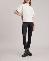 Top en maille Koffi à col fantaisie - Moon White