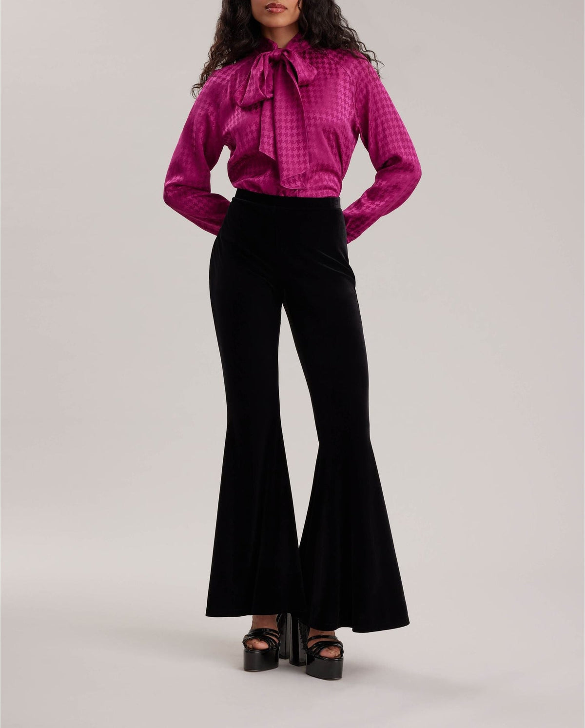 Chemise Willie à col noué - Berry