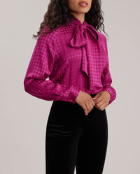 Chemise Willie à col noué - Berry