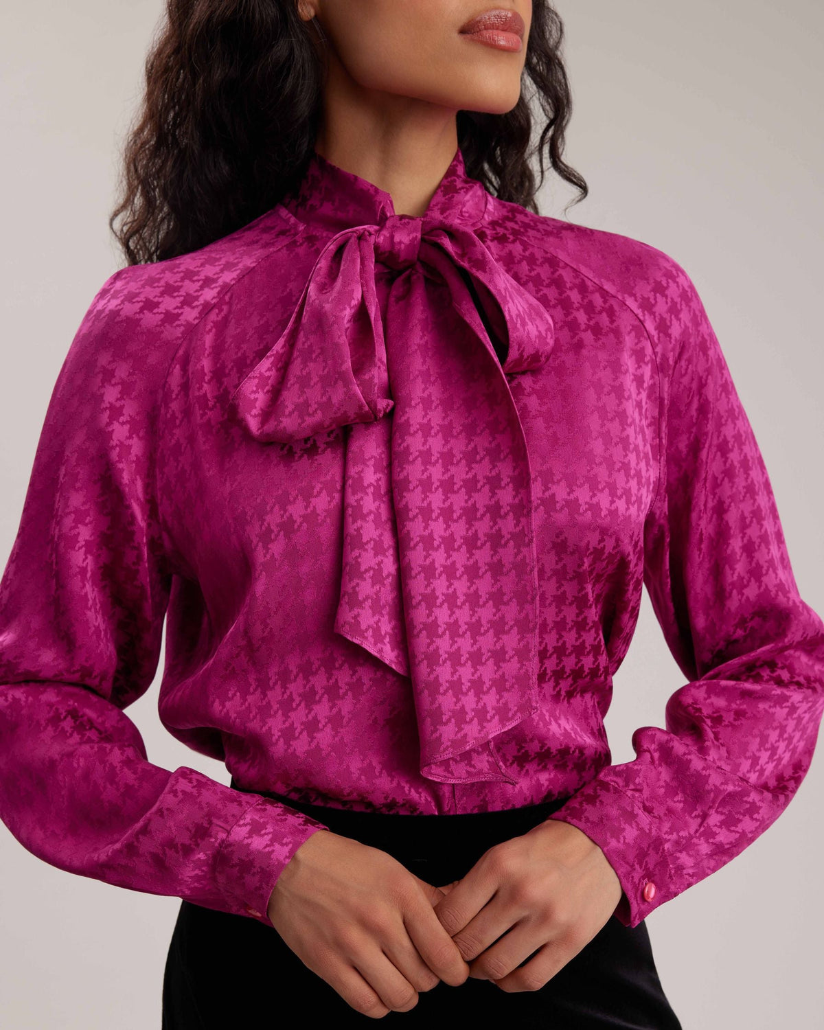 Chemise Willie à col noué - Berry