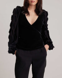 Blouse col v Carson - Black