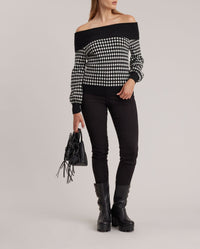 Pull Blackbird en laine - Black & White