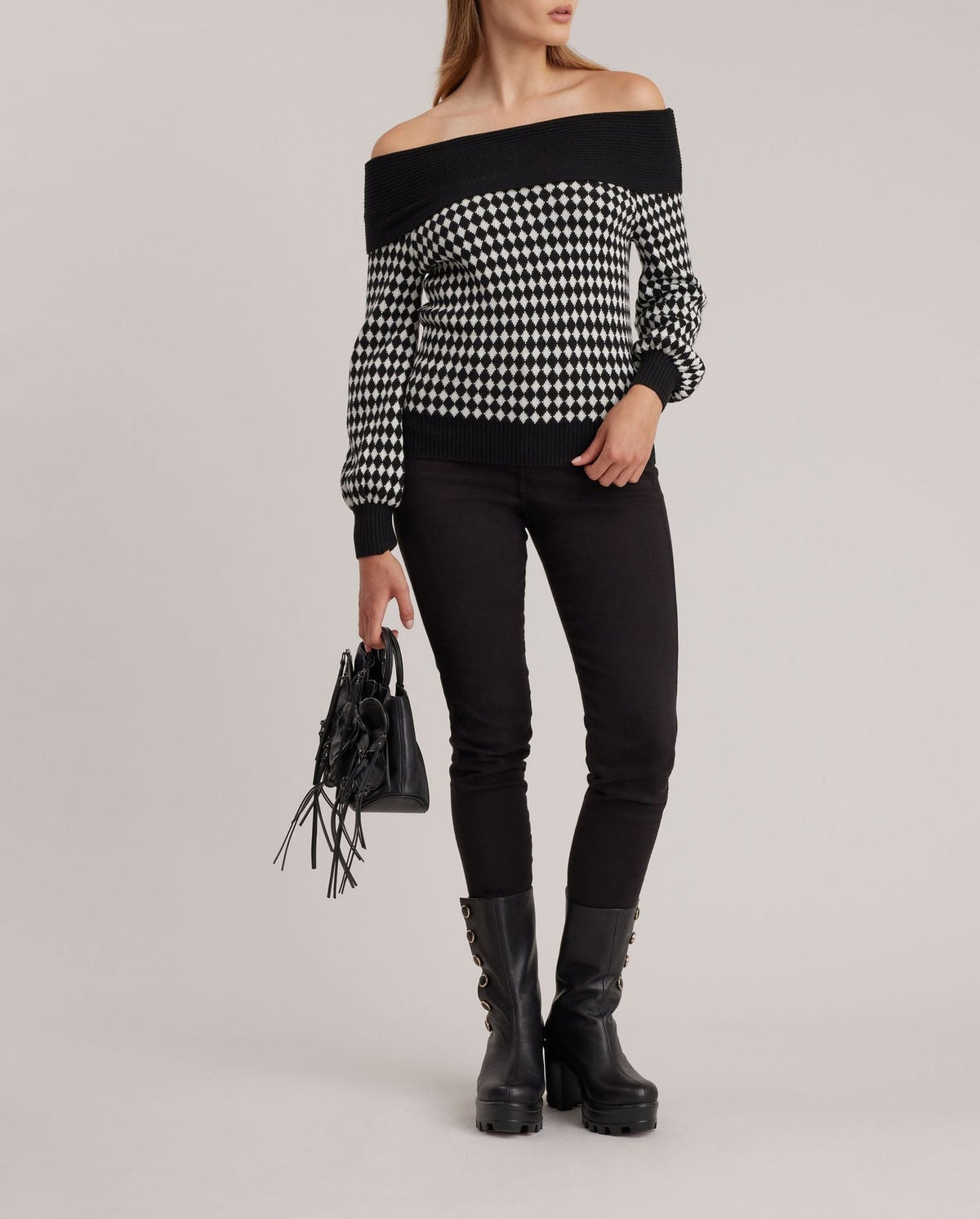 Pull Blackbird en laine - Black & White