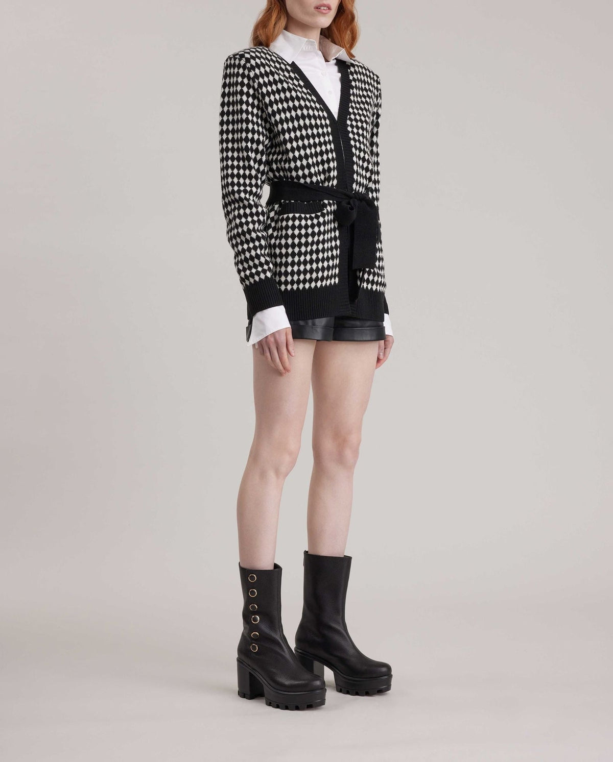 Gilet long Conga en laine - Black & White