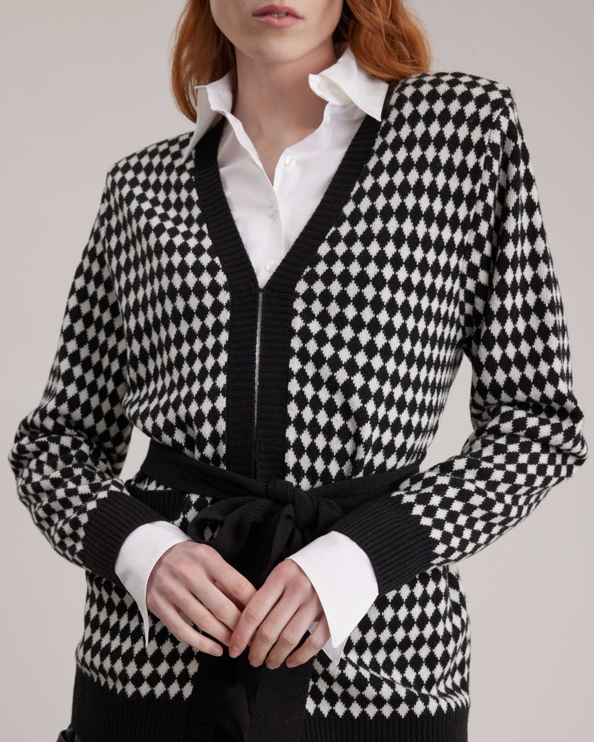 Gilet long Conga en laine - Black & White
