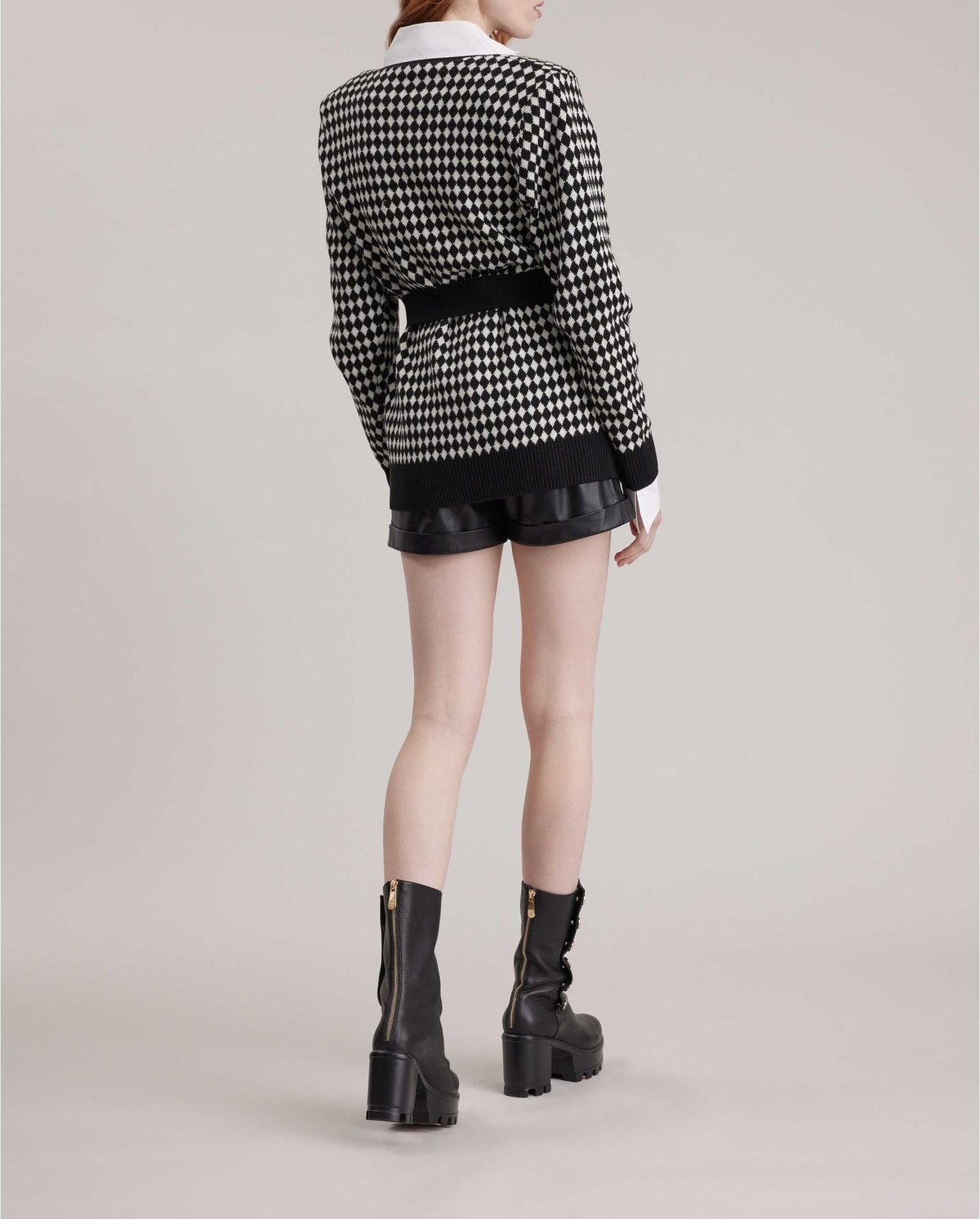 Gilet long Conga en laine - Black & White