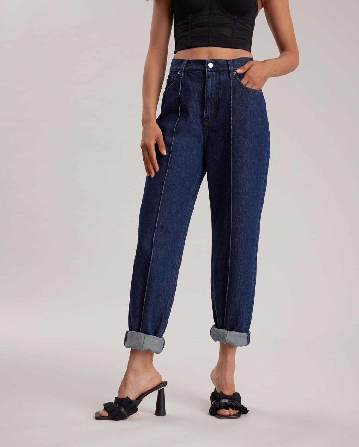 Jean mom Ira - Dark Navy