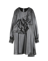 Robe plissée asymétrique - Platinium