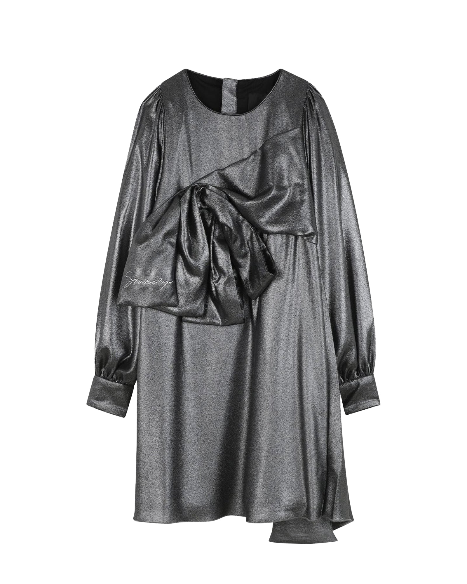 Robe plissée asymétrique - Platinium