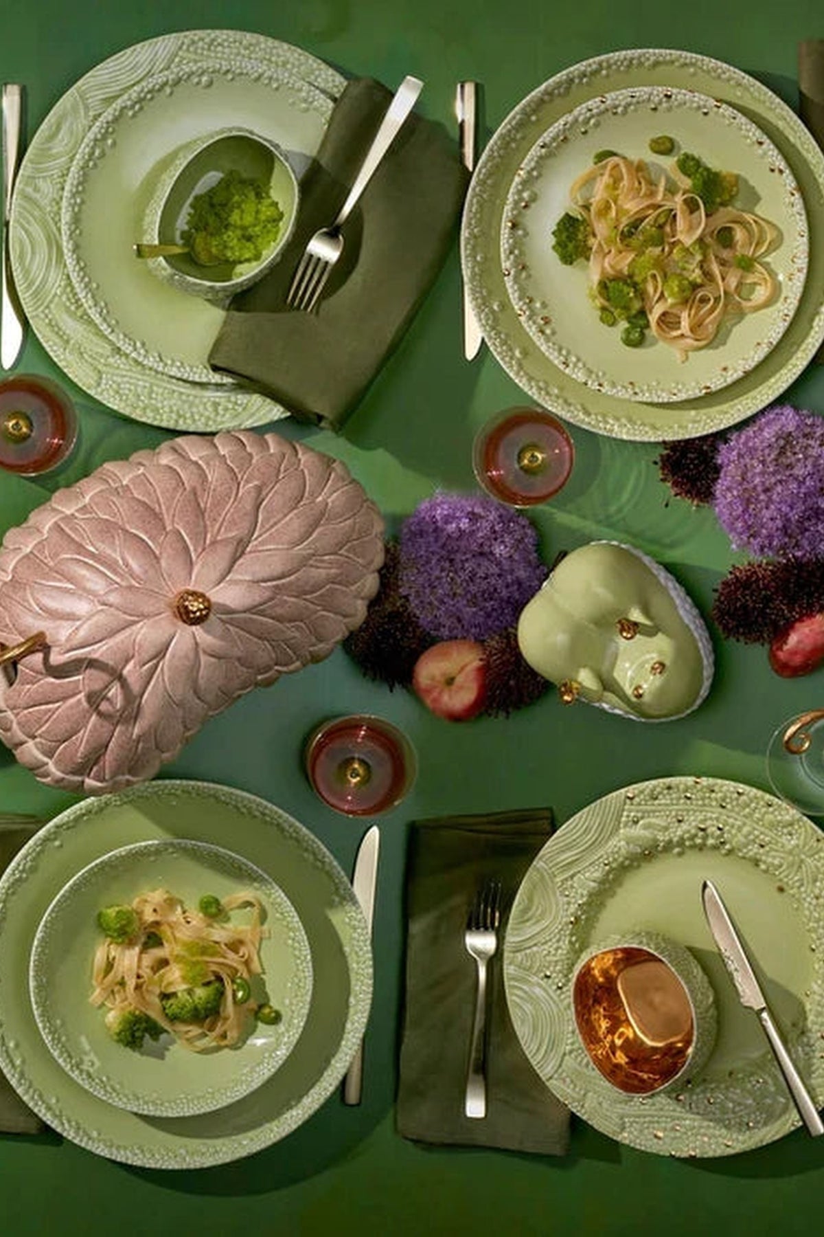 Bol Haas Mojave en porcelaine - Vert & Or