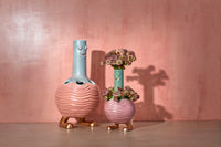 Petit vase Haas Simon en faïence et laiton - Pink & Green