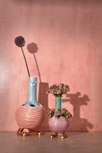 Grand vase Haas Brothers Monster en porcelaine - Bleu & Rose