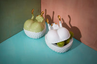 Boîte Haas Butts Up en or et porcelaine - White