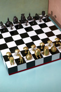 Jeu d'échecs Haas Brothers Jeux - Blanc, Noir, Rouge & Or