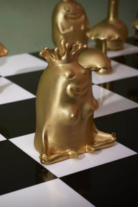 Jeu d'échecs Haas Jeux en laiton - Blanc, Noir, Rouge & Or