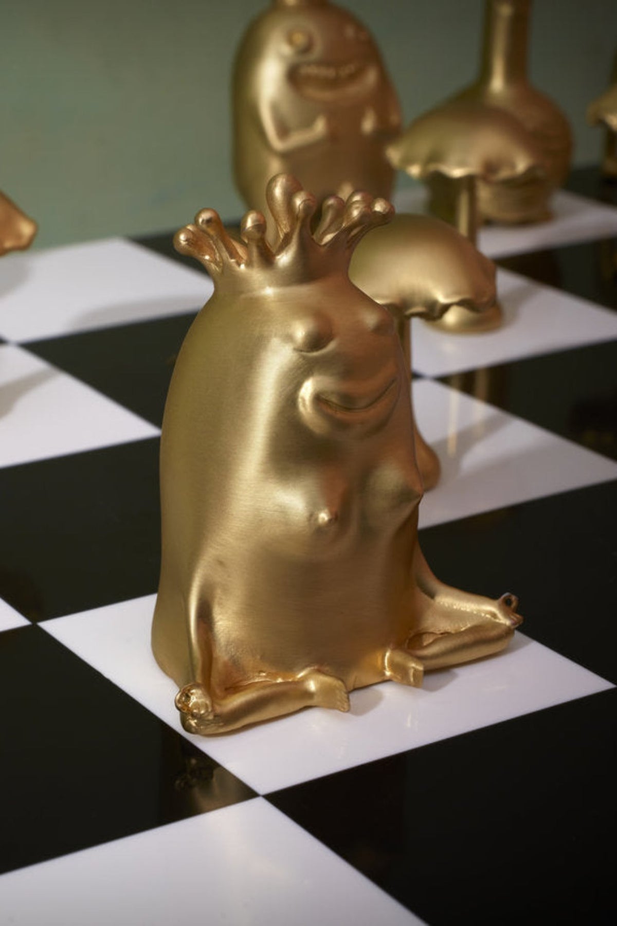 Jeu d'échecs Haas Jeux en laiton - Blanc, Noir, Rouge & Or