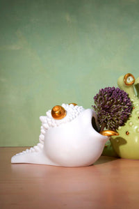Petit cendrier Hashtray Haas Brothers en porcelaine & or 24K - Blanc & Or