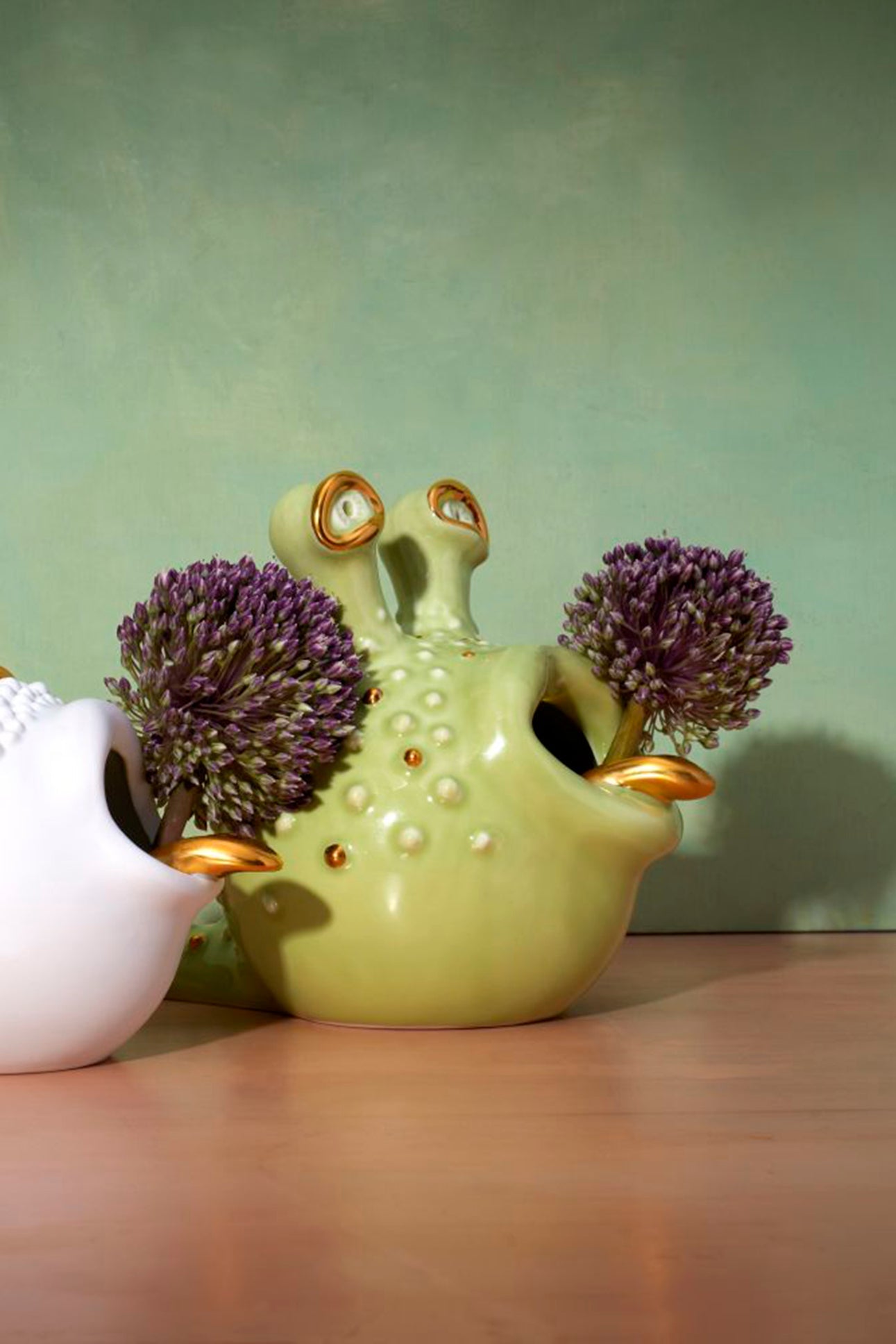 Grand cendrier Hashtray Haas Brothers en porcelaine & or 24K - Blanc & Or