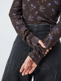 PRUNE/BLEU TSHIRT MANCHES LONGUES HARPER