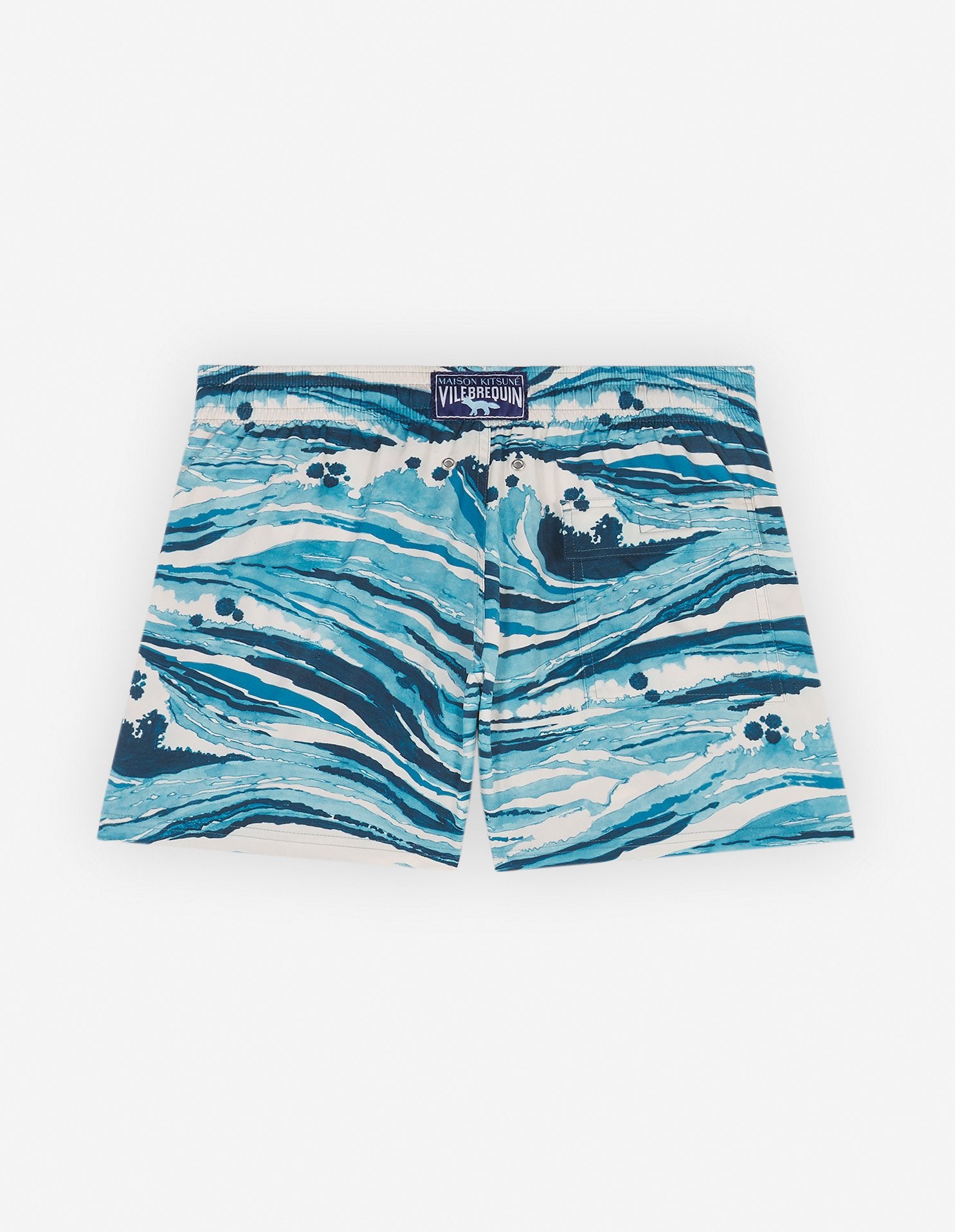 Short de bain Maison Kitsuné x Vilebrequin - Storm Blue Design