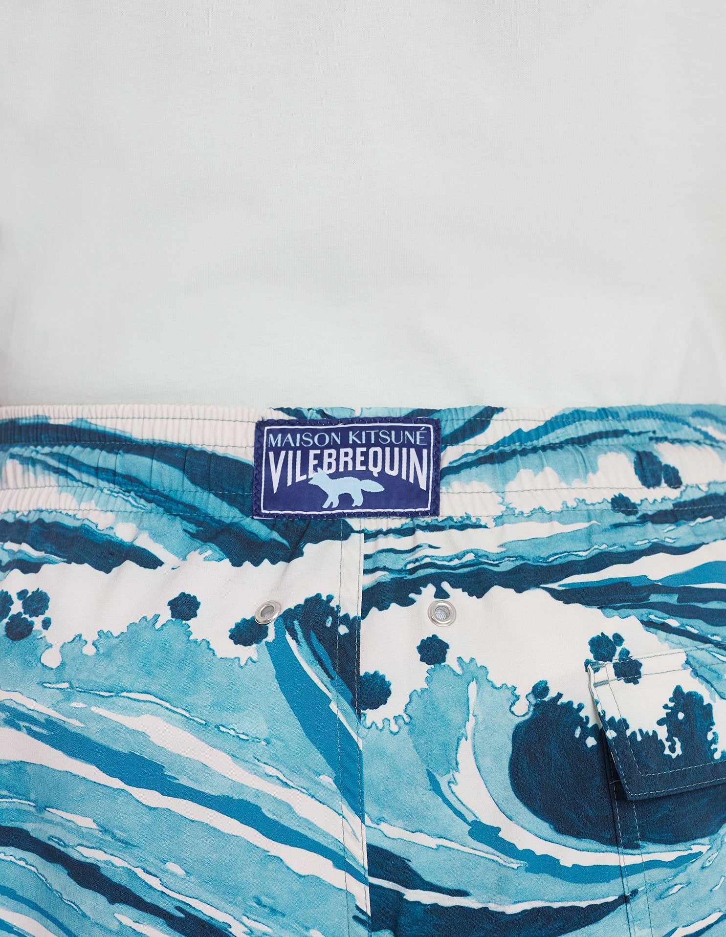 Short de bain Maison Kitsuné x Vilebrequin - Storm Blue Design
