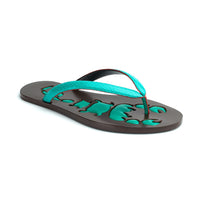 14qty NEW / Tongs Helga en cuir Ayers - Turquoise