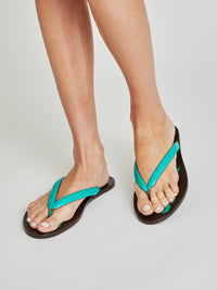 14qty NEW / Tongs Helga en cuir Ayers - Turquoise