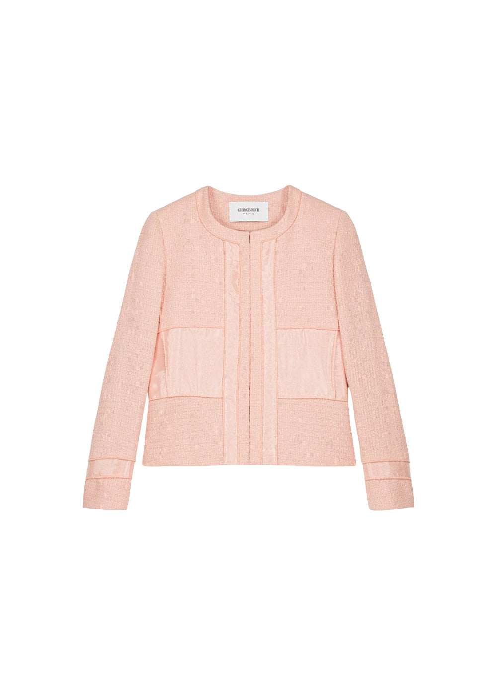 Textured cropped jacket - Apricot