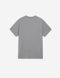 Straight cut T-shirt with crest - Grey Melange