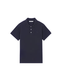 Polo à manches courtes cavec écusson ton sur ton - Navy