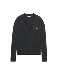 Baby Fox wool cardigan - Dark Grey Melange