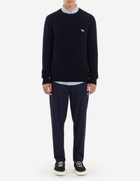 Baby Fox fine knit wool jumper - Navy