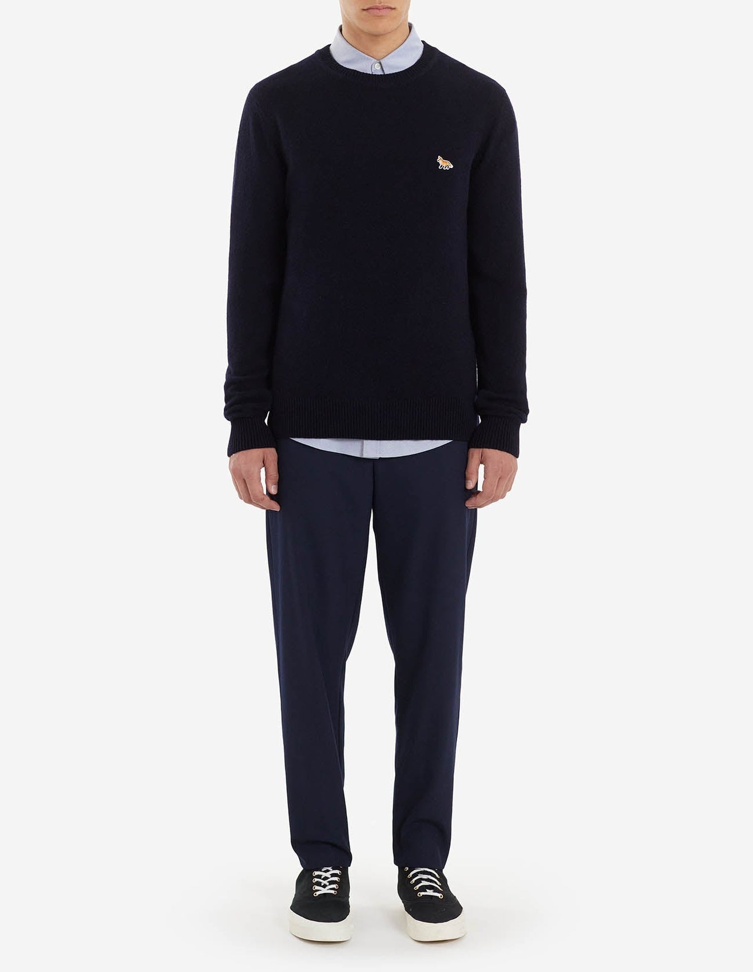 Baby Fox fine knit wool jumper - Navy