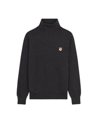Pull à col roulé avec écusson en laine - Anthracite Melange