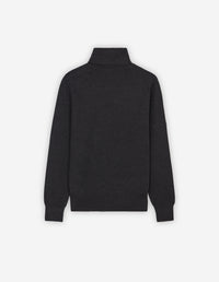 Pull à col roulé avec écusson en laine - Anthracite Melange