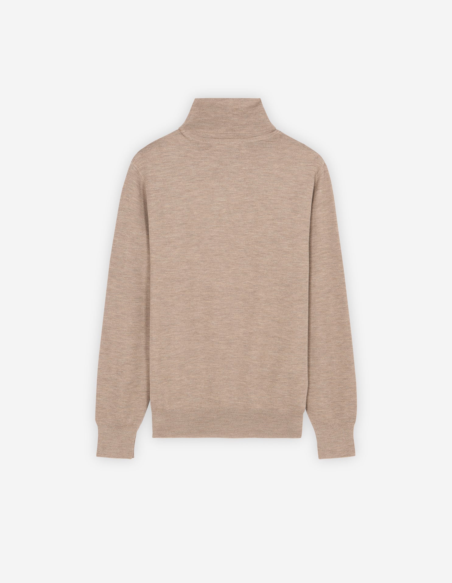 Pull à col roulé avec écusson en laine - Beige Melange