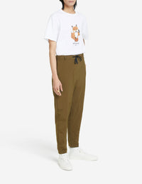 Pantalon droit avec broderie - Khaki