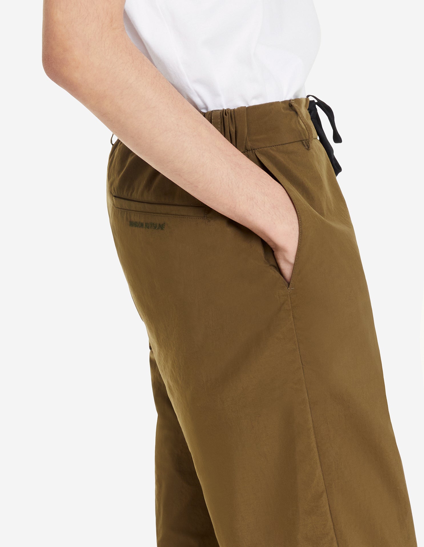 Pantalon droit avec broderie - Khaki