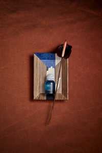 Vide poche Edgar en bois - Marron & Bleu