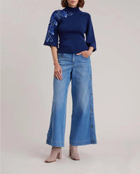Pull Hortensia en laine - Cobalt Blue