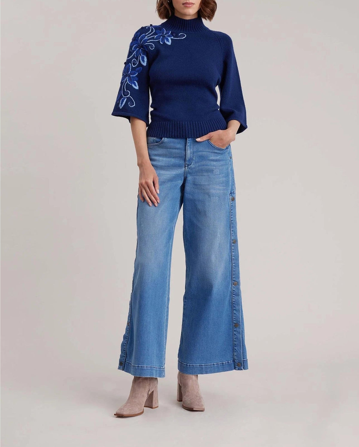 Pull Hortensia en laine - Cobalt Blue