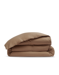 Housse de couette en satin de coton lavé - Tabac
