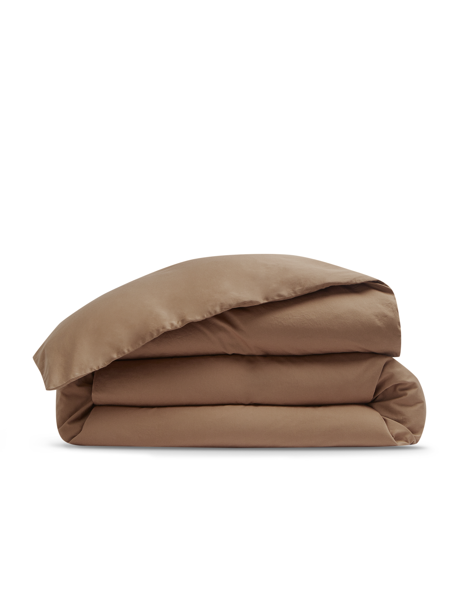 Housse de couette en satin de coton lavé - Tabac